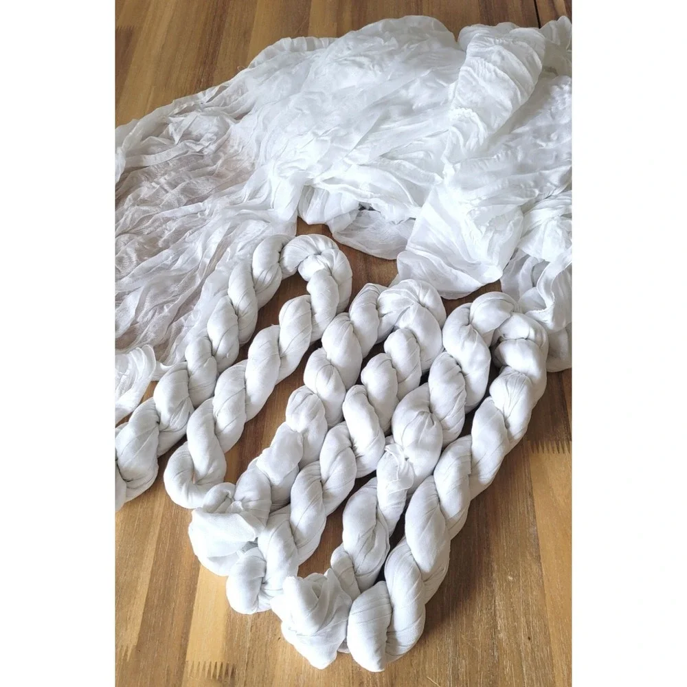 4 Pack White Cheesecloth Sheer Wedding Arch Drapes Swag Backdrop Decor 3'x13'